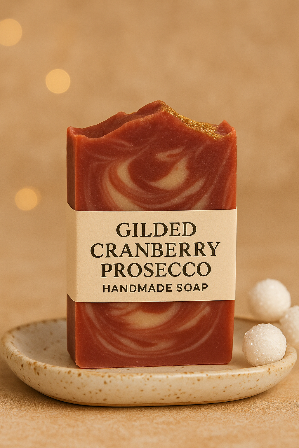Gilded Cranberry Prosecco Goat Milk Soap – Handcrafted Cranberry and