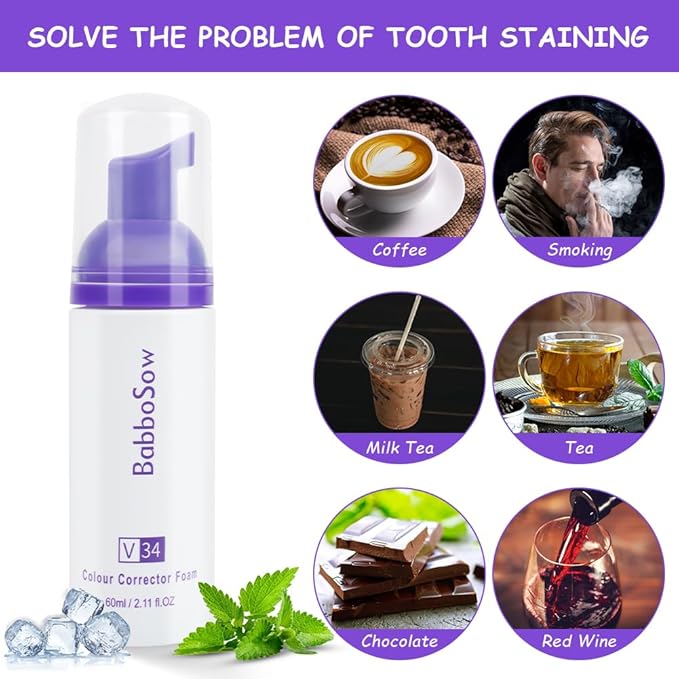 Purple Whitening Toothpaste – 60ml Foam-Type Stain Removal Toothpaste