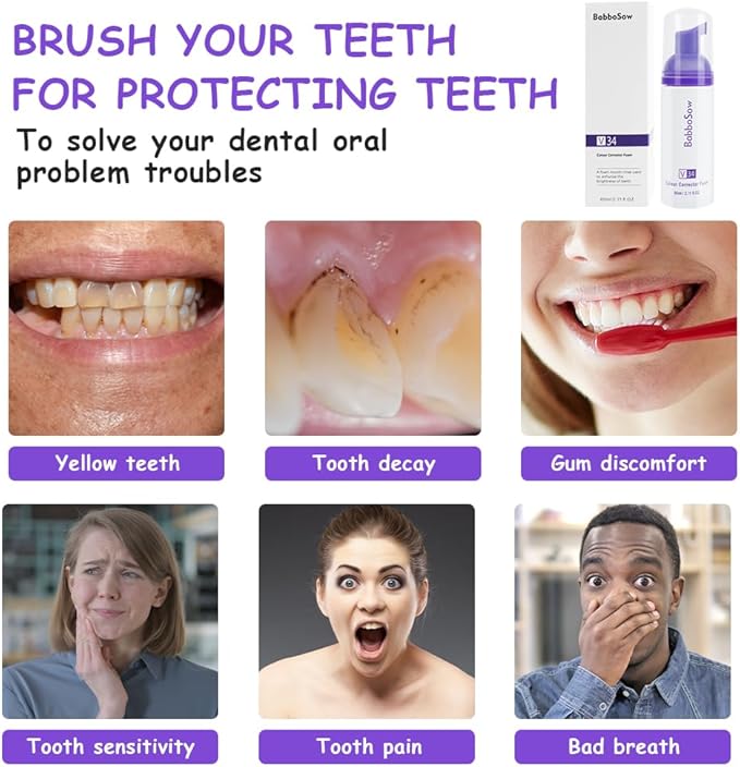 Purple Whitening Toothpaste – 60ml Foam-Type Stain Removal Toothpaste