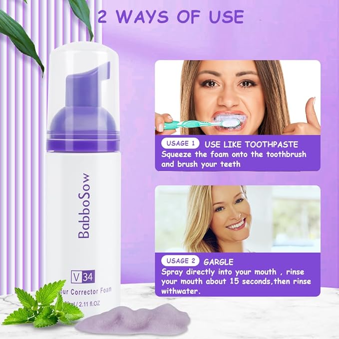 Purple Whitening Toothpaste – 60ml Foam-Type Stain Removal Toothpaste