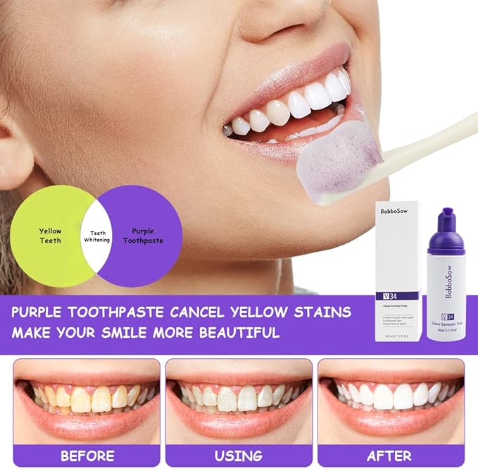 Purple Whitening Toothpaste – 60ml Foam-Type Stain Removal Toothpaste
