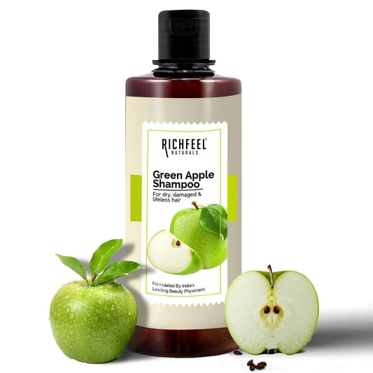 Richfeel Green Apple Shampoo For Dry & Damaged Hair Promotes Healthy,