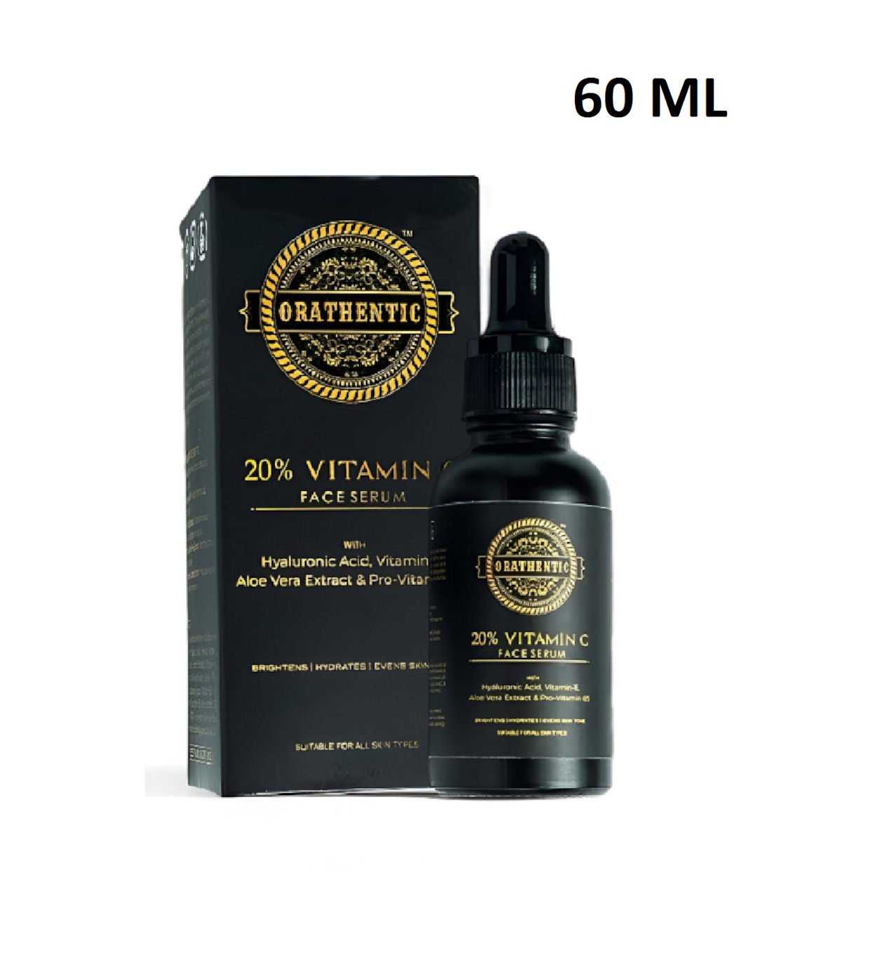 Orathentic 20% Vitamin C Face Serum For Brightening, Anti-Aging &